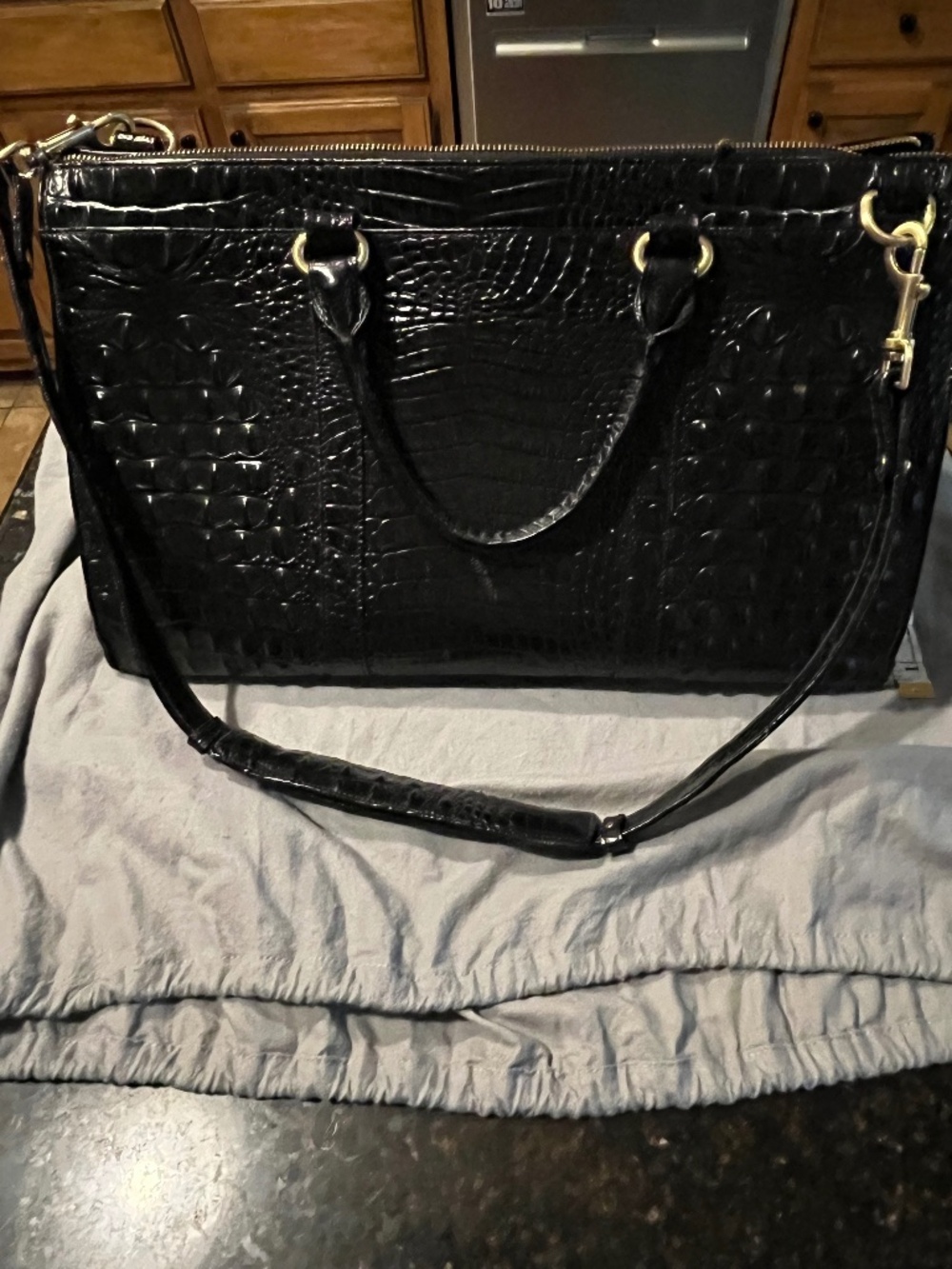 Brahmin black overnight bag